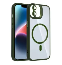 Apple iPhone 11 Remim Lensli Magsafe Standlı Kapak - Koyu Yeşil