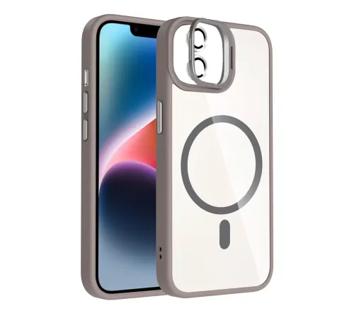 Apple iPhone 11 Remim Lensli Magsafe Standlı Kapak - Titan Gri