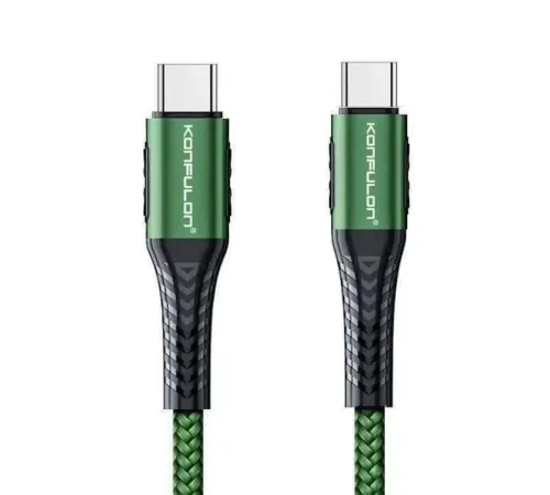 DC43 Type-C to Type-C 1M Örgü 60W Hızlı Şarj Kablo - Yeşil