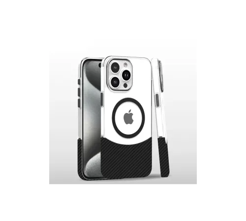 Apple iPhone 16 Pro Carbon Puzzle Magsafe Kapak - Siyah-2