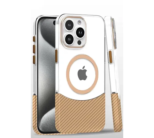 Apple iPhone 16 Pro Carbon Puzzle Magsafe Kapak - Desert