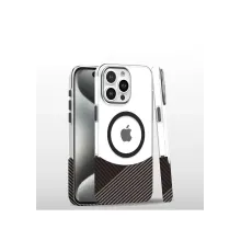 Apple iPhone 16 Pro Carbon Puzzle Magsafe Kapak - Gri