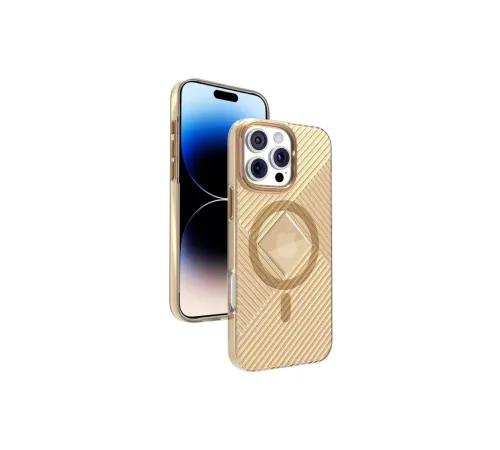 Apple iPhone 16 Pro Stella PC Sert Magsafe Kılıf - Gold