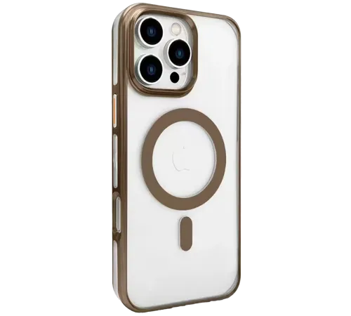 Apple iPhone 16 Pro Gleam PC Sert Magsafe Kılıf - Kahverengi