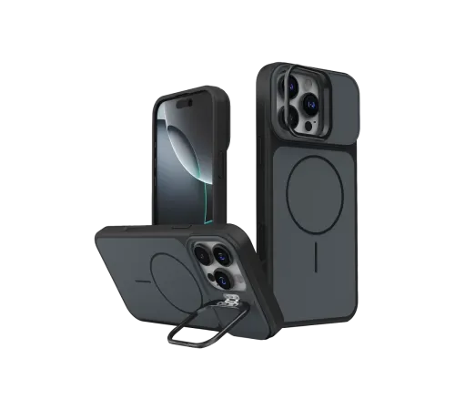 Apple iPhone 16 Pro Max Pale Magsafe Standlı Kapak - Siyah