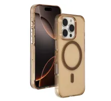 Apple iPhone 16 Pro Max Gleam PC Sert Magsafe Kılıf - Şeffaf-Gold