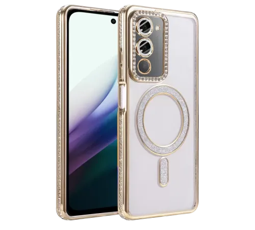 Redmi 15 4G Joke Simli Magneticsafe Kılıf - Gold