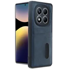 Redmi Note 14 Pro 4G Kılıf Sara Kartvizitli Deri Kılıf - Lacivert
