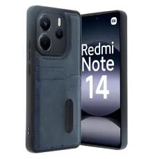 Redmi Note 14 4G Kılıf Sara Kartvizitli Deri Kılıf - Lacivert