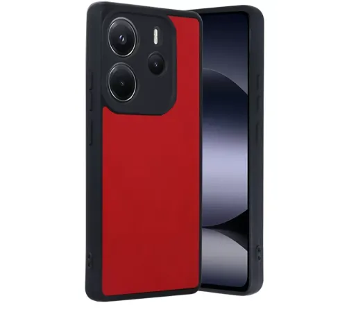 Redmi Note 14 4G Kılıf Aras Deri Kapak - Kırmızı