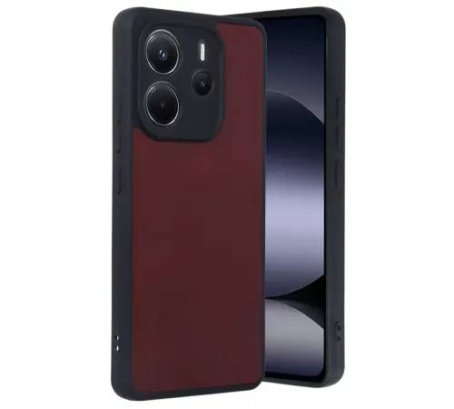 Redmi Note 14 4G Kılıf Aras Deri Kapak - Bordo