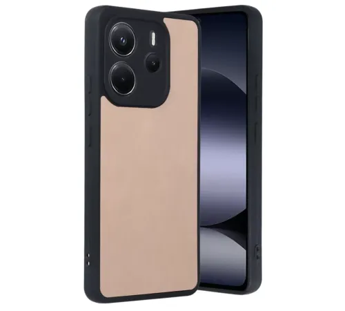 Redmi Note 14 4G Kılıf Aras Deri Kapak - Pudra