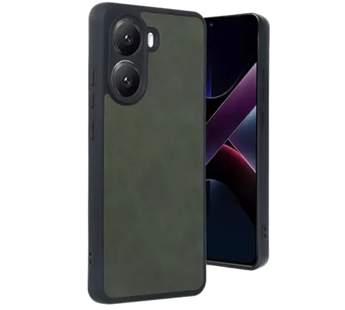Poco X7 Pro Kılıf Aras Deri Kapak - Koyu Yeşil