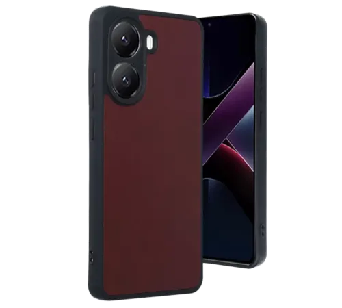 Poco X7 Pro Kılıf Aras Deri Kapak - Bordo