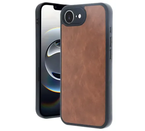 Apple iPhone 16E Kılıf Aras Deri Kapak - Taba