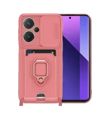 Redmi Note 13 Pro Plus Kılıf Zuma Kartvizitli Yüzüklü Silikon - Pembe
