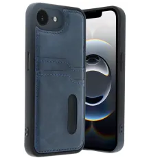 Apple iPhone 16E Kılıf Sara Kartvizitli Deri Kılıf - Lacivert