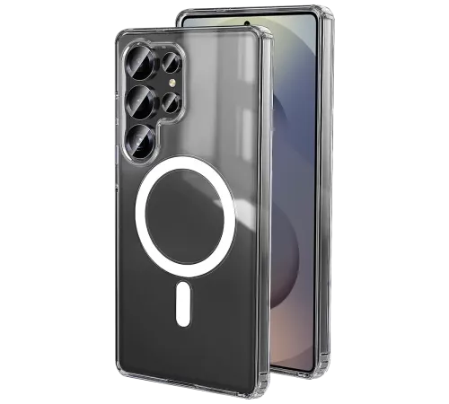 Samsung Galaxy S25 Ultra Kılıf Magneticsafe Şeffaf Silikon - Şeffaf