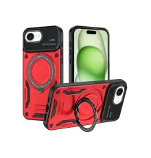 Apple iPhone 16E Kılıf Joy Lens Standlı Kapak - Kırmızı