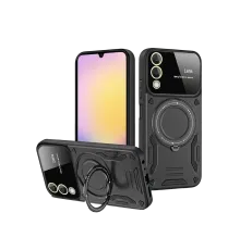 Samsung Galaxy S25 Edge Kılıf Joy Lens Standlı Kapak - Siyah