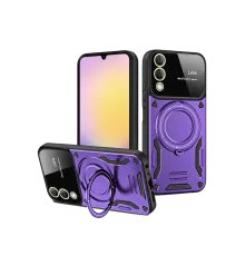 Samsung Galaxy S25 Edge Kılıf Joy Lens Standlı Kapak - Mor