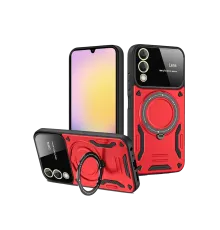 Samsung Galaxy S25 Edge Kılıf Joy Lens Standlı Kapak - Kırmızı