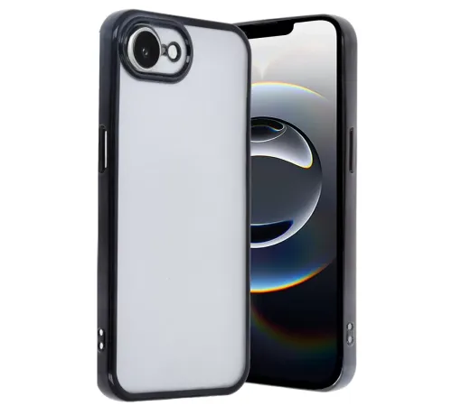 Apple iPhone 16E Kılıf Lensli Silikon - Siyah