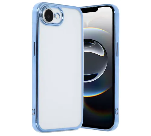 Apple iPhone 16E Kılıf Lensli Silikon - Açık Mavi