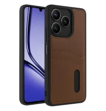 Realme Note 50 4G Kılıf Sara Kartvizitli Deri Kılıf - Taba