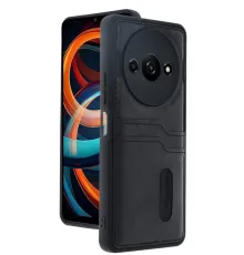 Redmi A3 4G Kılıf Sara Kartvizitli Deri Kılıf - Siyah