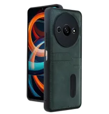Redmi A3 4G Kılıf Sara Kartvizitli Deri Kılıf - Koyu Yeşil