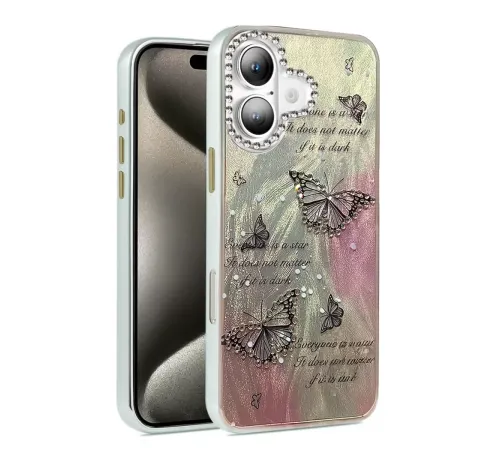 Apple iPhone 16 Kılıf Blade Aynalı Desenli Kapak - Desen 6