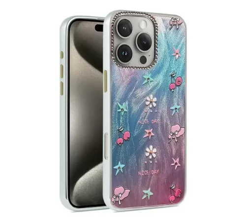 Apple iPhone 16 Pro Kılıf Blade Aynalı Desenli Kapak - Desen 4