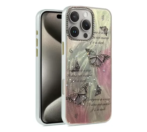 Apple iPhone 16 Pro Max Kılıf Blade Aynalı Desenli Kapak - Desen 6