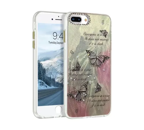 Apple iPhone 7 Plus Kılıf Blade Aynalı Desenli Kapak - Desen 6
