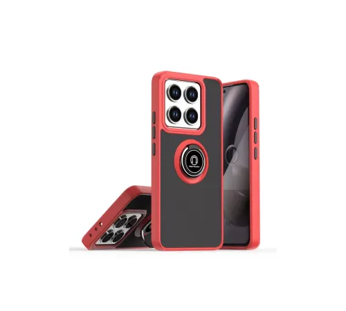 Mi 14T Pro Kılıf Montreal Yüzüklü Silikon Kapak - Kırmızı