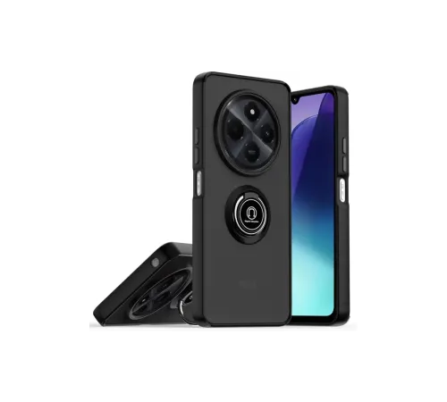 Realme C75 4G Kılıf Montreal Yüzüklü Silikon Kapak - Siyah