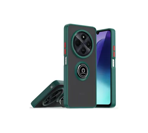 Realme C75 4G Kılıf Montreal Yüzüklü Silikon Kapak - Yeşil