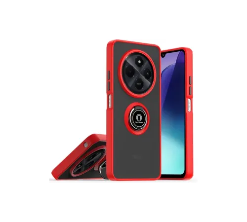 Realme C75 4G Kılıf Montreal Yüzüklü Silikon Kapak - Kırmızı