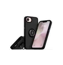 Apple iPhone 16E Kılıf Montreal Yüzüklü Silikon Kapak - Siyah
