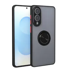 Samsung Galaxy S25 Edge Kılıf Montreal Yüzüklü Silikon Kapak - Siyah