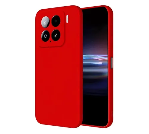 Mi 15 Pro Kılıf Nano içi Kadife Silikon - Kırmızı
