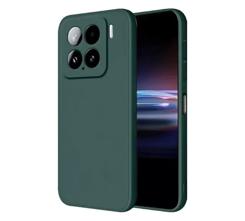 Mi 15 Pro Kılıf Nano içi Kadife Silikon - Koyu Yeşil
