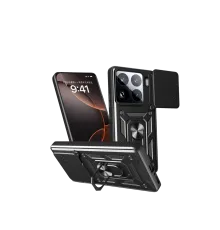 Mi 15 Pro Kılıf Pars Lens Yüzüklü Silikon - Siyah