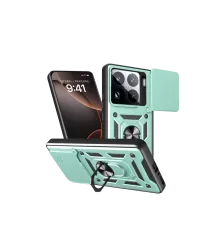 Mi 15 Pro Kılıf Pars Lens Yüzüklü Silikon - Yeşil