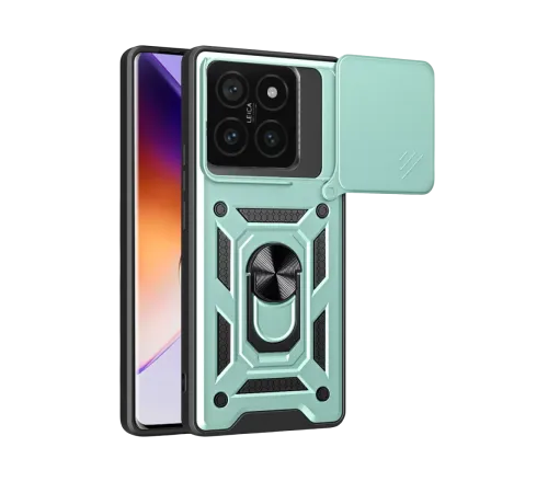 Mi 14T Pro Kılıf Pars Lens Yüzüklü Silikon - Yeşil