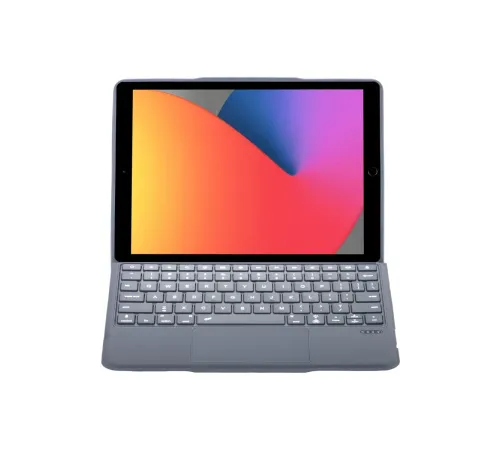 Apple T5506D iPad 10.2 (9.Nesil) Kılıf Palermo Ledli Klavyeli Standlı Tablet Kılıfı - Siyah