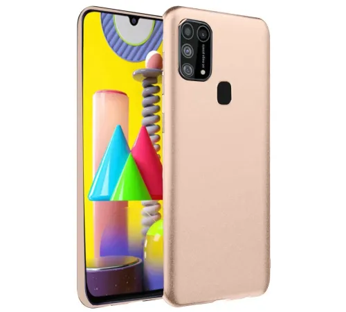 Samsung Galaxy M31 Kılıf Nano içi Kadife Silikon - Pudra