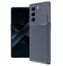 İnfinix Hot 50 4G Kılıf Auto Focus Karbon Kapak - Lacivert