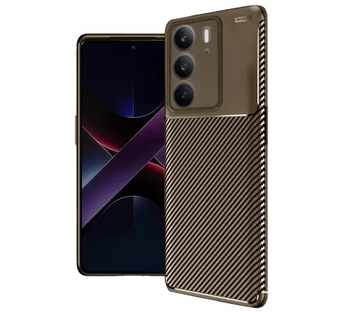 Realme C75 4G Auto Focus Karbon Kapak - Kahverengi